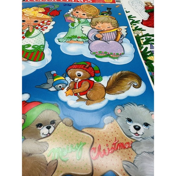 VTG Color-Clings Christmas Winter Holiday Static Cling Window Decorations 1996 - Picture 7 of 16
